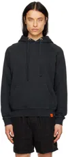 Aspesi Pull-string Hooded Sweater In 85241 - Nero / Black