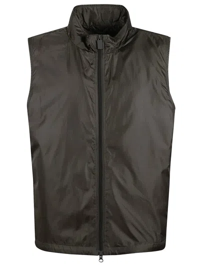 ASPESI BLACK POLYAMIDE GILET WITH HIGH COLLAR
