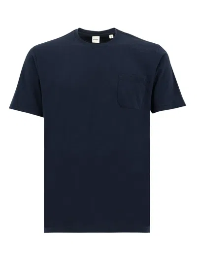 Aspesi Black T-shirt With Prints In Navy