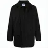 Aspesi Black Zip-up Jacket With High Collar In Black