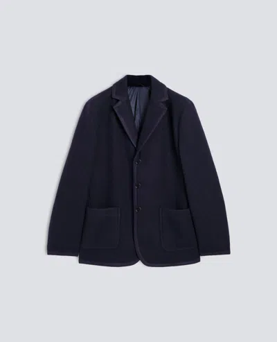 Aspesi Blazer In Shetland Di Pura Lana Vergine - Navy In Blue