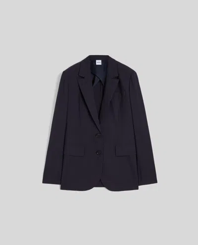 Aspesi Blazer In Tela Di Misto Lana - Navy