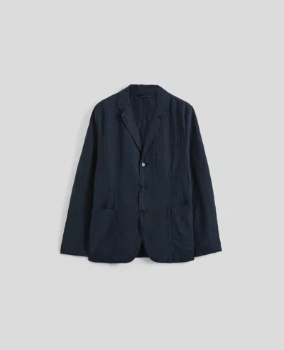 Aspesi Blazer In Twill Di Cotone E Lyocell - Navy