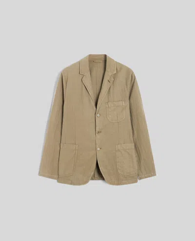 Aspesi Blazer In Twill Di Cotone E Lyocell - Terra