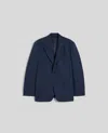 Aspesi Blazer James In Seersucker Di Cotone E Lino - Navy In Navy