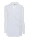 Aspesi Tailored White Double-breasted Blazer With Notched Lapel In White