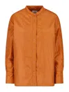 Aspesi Orange Button-up Technical Fabric Jacket In Orange