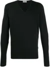 John Smedley V-neck Pullover Long Sleeves In Black