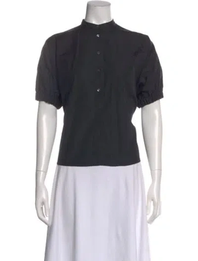 Pre-owned Aspesi Blu Short Sleeve Blouse In Gray