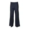 Aspesi Blue Cotton Denim Wide-leg Trousers