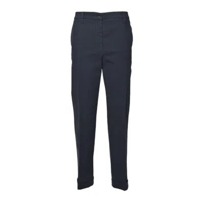 Aspesi Blue Cotton Pique Trousers In Black