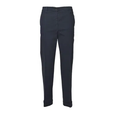 Aspesi Blue Cotton Pique Trousers