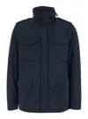 Aspesi Blue Mock Collar Jacket In Blue