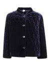 Aspesi Quilted Buttoned Jacket In Blue