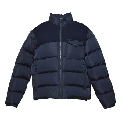 Aspesi Blue Wool And Nylon Mixed Elric Down Jacket In Black