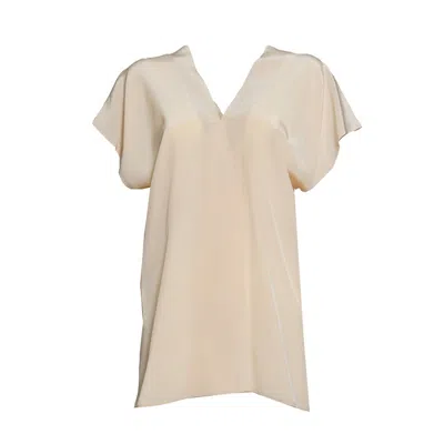 Aspesi Blush Pink Silk Crepe Top In Multi