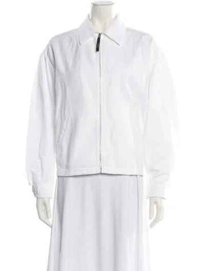 Pre-owned Aspesi Bomber Jacket In White