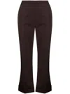 Aspesi Bootcut Cropped Trousers In Braun