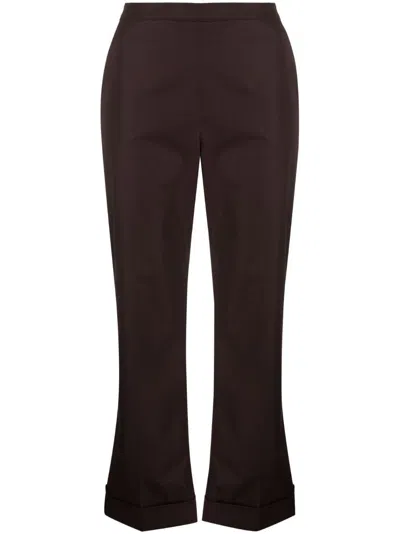 Aspesi Bootcut Cropped Trousers In Braun