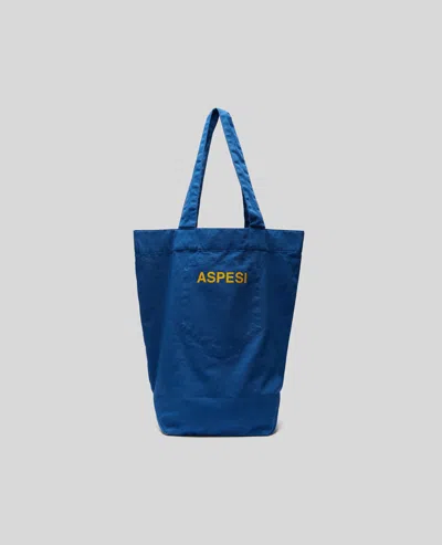 Aspesi Borsa Shopper In Gabardina Di Cotone - Blu In Blue