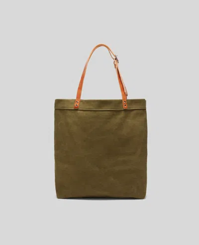 Aspesi Borsa Shopper In Tela Di Cotone - Salvia In Green