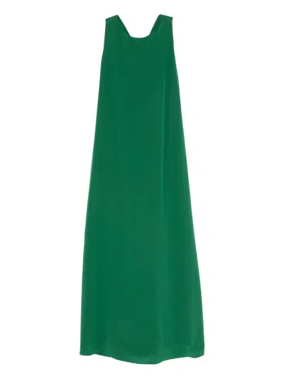 Aspesi Bow-detail Maxi Dress In Green