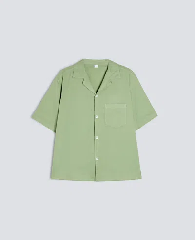 Aspesi Bowling Shirt In Cotton Voile In Green