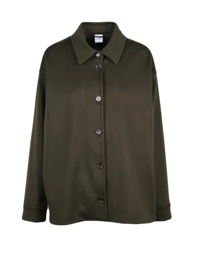 Aspesi Boxy Button-down Wool Coat With Functional Pockets In Black