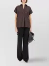 Aspesi Boxy Collared Pleated Short Sleeves Shirt