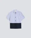 Aspesi Striped-pattern Shirt In Blue