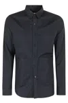 Aspesi Long-sleeved Navy Shirt With Central Button Closure In Blue