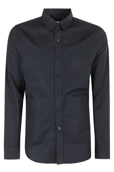 Aspesi Boxy-fit Cotton Shirt With Classic Collar In Black