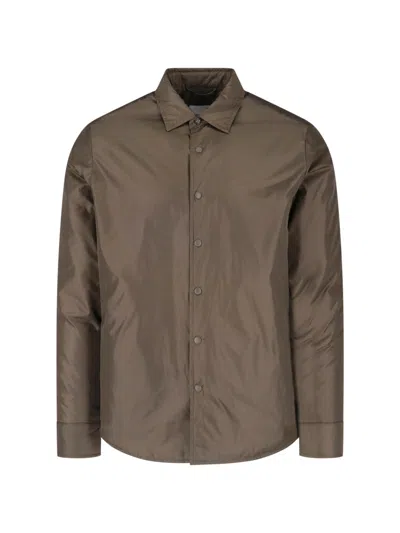 Aspesi Brown Nylon Casual Shirt In Gray