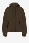 Aspesi Brown Nylon Jacket With Adjustable Hood In Brown