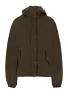 Aspesi Brown Nylon Jacket With Adjustable Hood In Brown