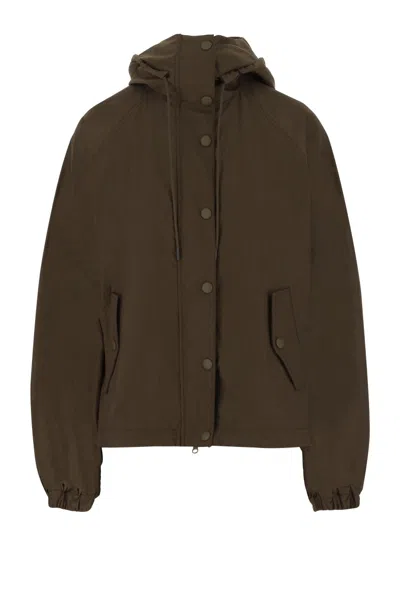 Aspesi Brown Nylon Jacket With Adjustable Hood