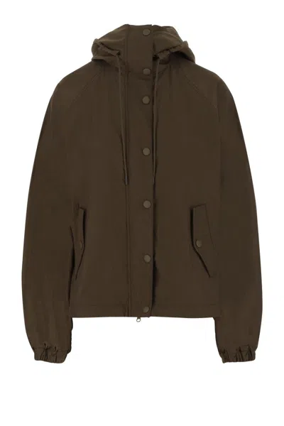 Aspesi Brown Nylon Jacket With Adjustable Hood
