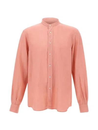 Aspesi Bruce Band Collar Shirt In Pink