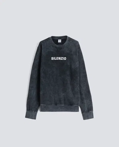Aspesi Brushed Sweatshirt -silenzio- Shady Effect In Blue