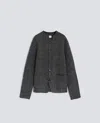 Aspesi Brushed Wool Cardigan In Gray
