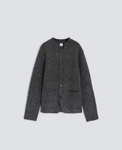 Aspesi Brushed Wool Cardigan In Gray