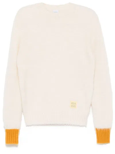 Aspesi Brushed-wool Crew-neck Jumper In Neutrals
