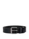 Aspesi Leather Belt In Black
