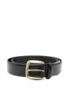 Aspesi Buckle Leather Belt In Black
