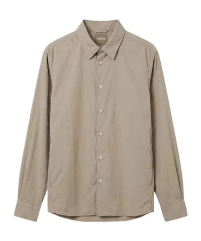 Aspesi Long-sleeve Button-up Shirt In Brown