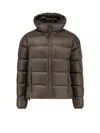 Aspesi Nylon Down Jacket Featuring Adjustable Elements In Brown