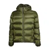 Aspesi Budd Puffer Jacket In Green Satin Fabric In Green