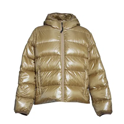 Aspesi Budd Puffer Jacket In Shiny Beige Fabric In Neutrals