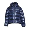 Aspesi Budd Puffer Jacket In Shiny Blue Fabric In Black