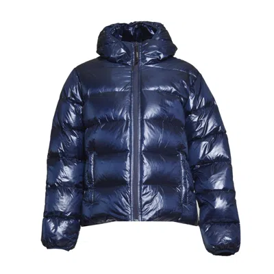 ASPESI ASPESI BUDD PUFFER JACKET IN SHINY BLUE FABRIC